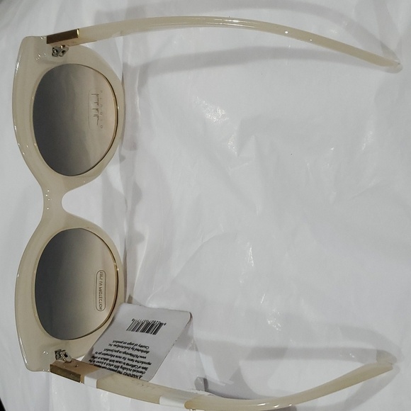 Nicole Miller‎ bone cream gold studded ombre gradient lens sunglasses new main image 6